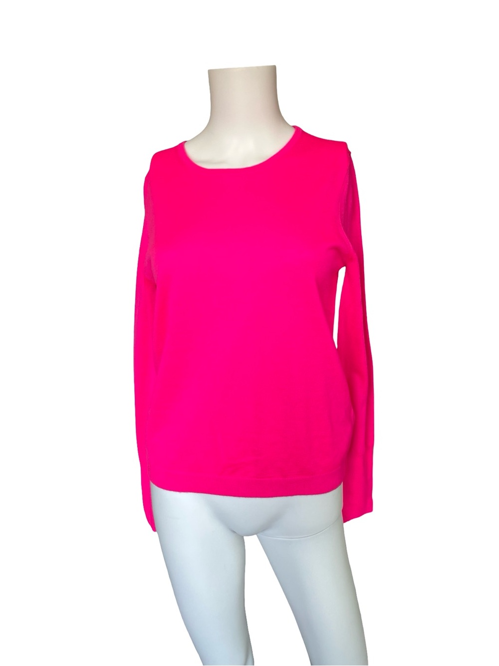NEW J Crew Halle Crewneck Sweater Hot Pink Merino Wool Office Womens Size Small